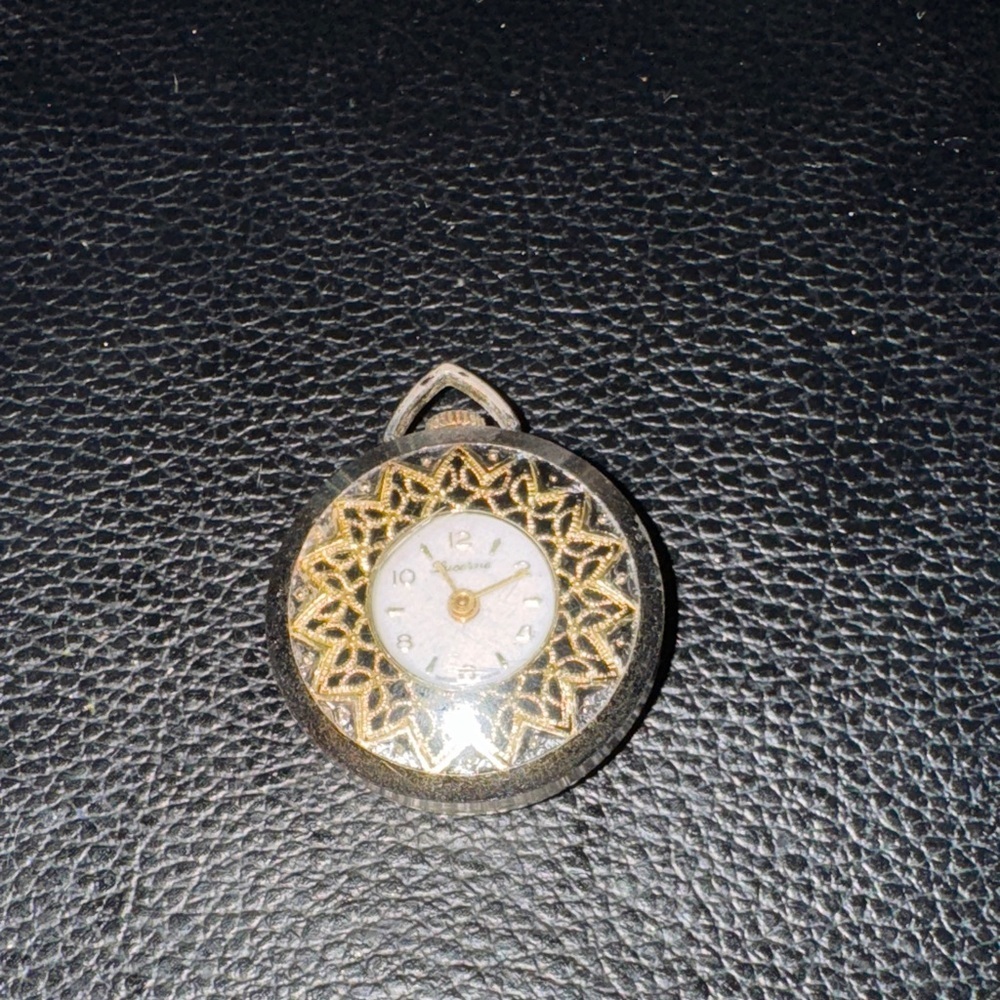LUCERNE Elegant Gold and Silver Tone Women's Pendant Watch